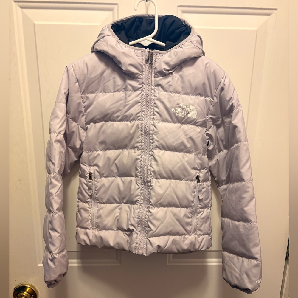 Girls The North Face Reversible Lavender Puffer Coat